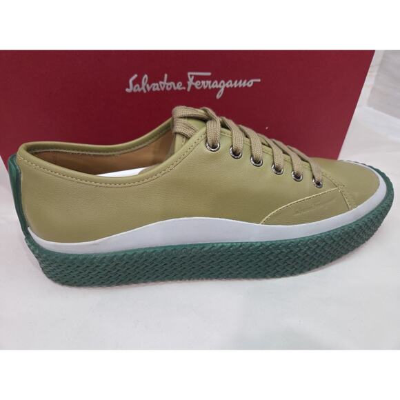 ferragamo mens shoes 8 M Olive Green main image 5
